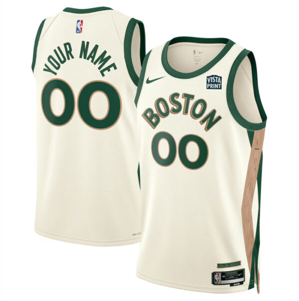 Men's Boston Celtics Active Player Custom White 2023 24 City Edition Stitched Basketball Jersey