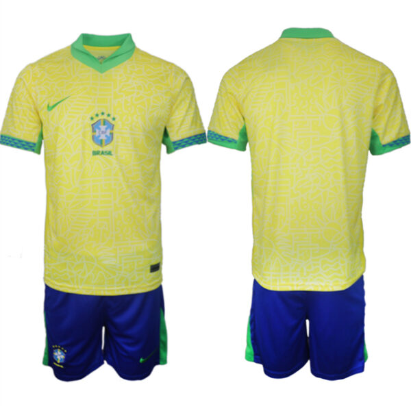 Men's Brazil National Football Team Custom Yellow 2024-25 Soccer Jerseys