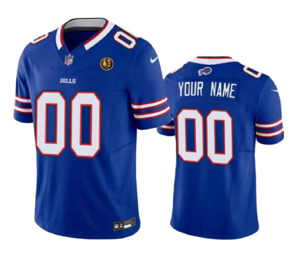 Men's Buffalo Bills Active Player Custom Blue 2023 F.U.S.E. With John Madden Patch Vapor Limited Stitched Football Jersey