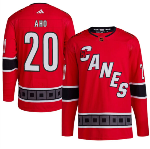 Men's Carolina Hurricanes #20 Sebastian Aho 2022 23 Reverse Retro Red Stitched Jersey