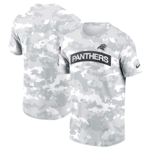 Men's Carolina Panthers 2024 Arctic Camo Salute To Service Performance T-Shirt