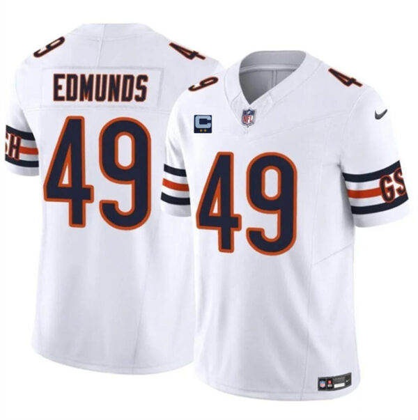 Men's Chicago Bears #49 Tremaine Edmunds White 2024 F.U.S.E. With 2-Star C Patch Vapor Untouchable Limited Stitched Football Jersey