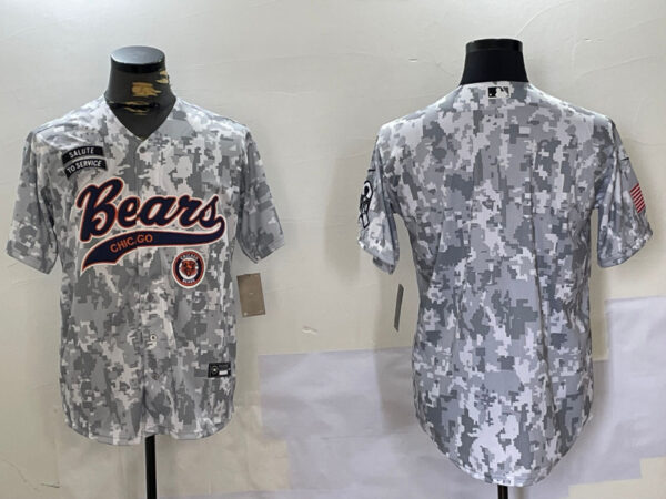 Men's Chicago Bears Camo With Patch Cool Base Stitched Baseball Jerseys