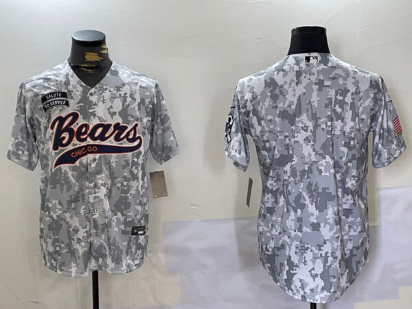 Men's Chicago Bears Camo With Patch Cool Base Stitched Baseball Jerseys