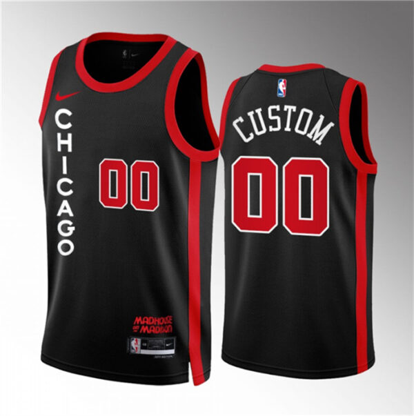 Men's Chicago Bulls Active Player Custom Black 2023 24 City Edition Stitched Basketball Jersey