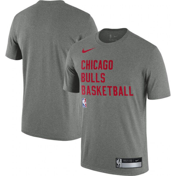 Men's Chicago Bulls Heather Gray 2023 24 Sideline Legend Performance Practice T-Shirt