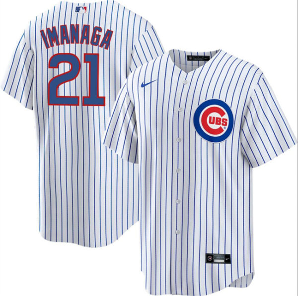 Men's Chicago Cubs #21 Shu014dta Imanaga White Cool Base Stitched Baseball Jersey