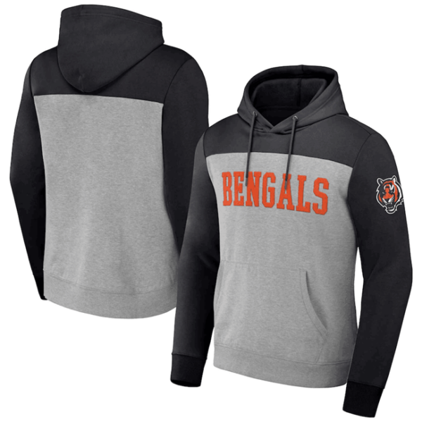 Men's Cincinnati Bengals X Darius Rucker Collection Black Heather Colorblock Pullover Hoodie