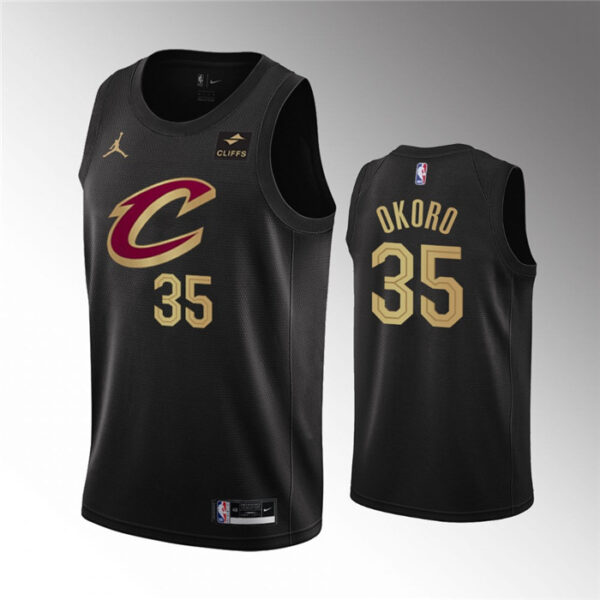 Men's Cleveland Cavaliers #35 Isaac Okoro Black Statement Edition Stitched Basketball Jersey