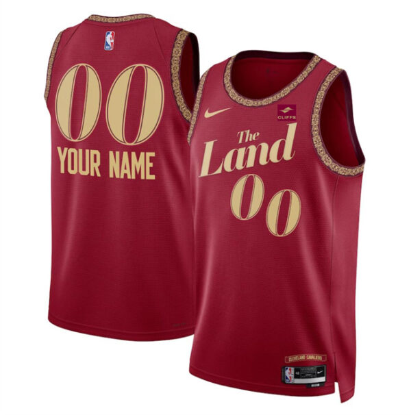 Men's Cleveland Cavaliers Active Player Custom Wine 2023 24 City Edition Stitched Jersey