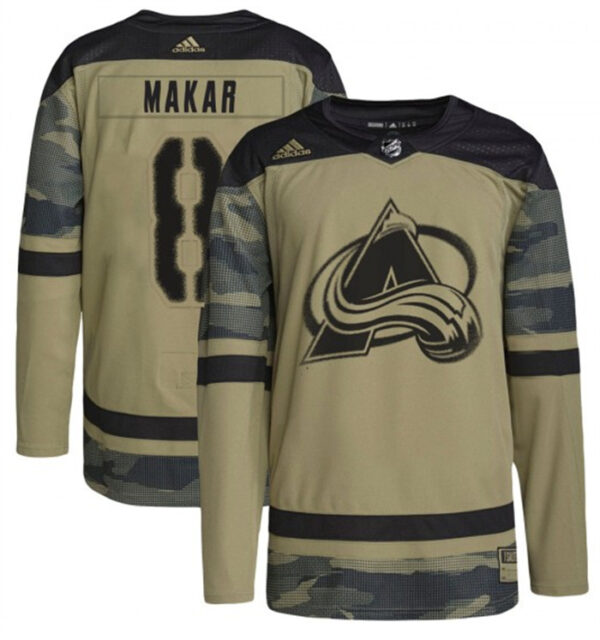 Men's Colorado Avalanche #8 Cale Makar Camo Salute To Service Stitched Jersey