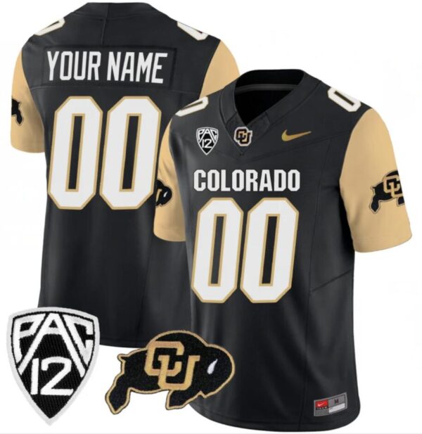 Men's Colorado Buffaloes Active Player Custom Black Brown 2024 F.U.S.E. With Big 12 XII Patch Stitched Football Jersey