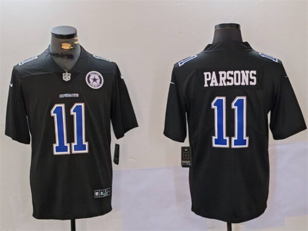 Men's Dallas Cowboys #11 Micah Parsons Black Throwback With Patch Vapor Untouchable Limited Stitched Football Jersey