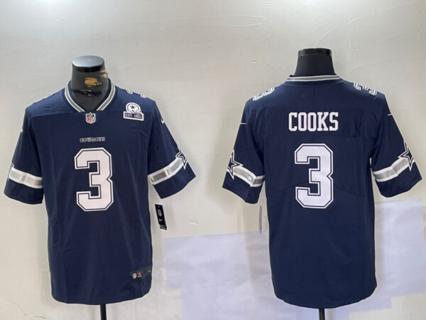 Men's Dallas Cowboys #3 Brandin Cooks Navy Vapor Untouchable Limited Stitched Football Jerseys