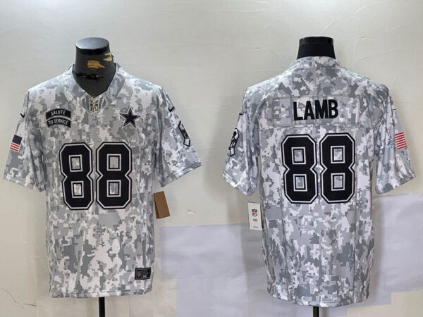 Men's Dallas Cowboys #88 CeeDee Lamb 2024 F.U.S.E Arctic Camo Salute To Service Limited Stitched Football Jersey