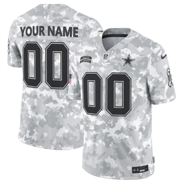 Men's Dallas Cowboys Active Player Custom 2024 F.U.S.E Arctic Camo Salute To Service Limited Stitched Football Jersey