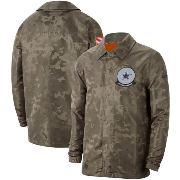 Men's Dallas Cowboys Nike Camo 2019 Salute To Service Sideline Full Zip Lightweight Jacket