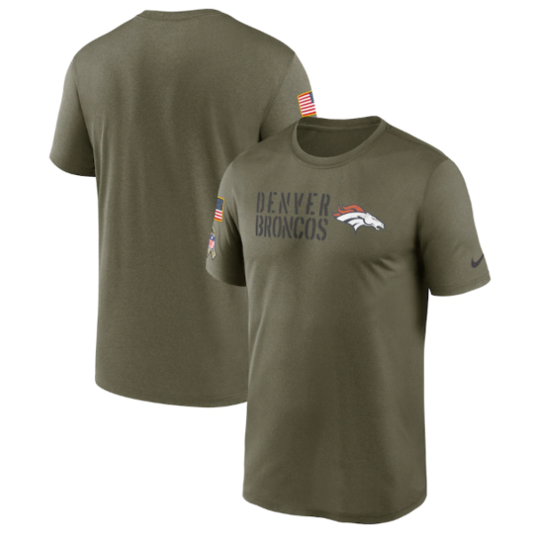 Men's Denver Broncos Olive 2022 Salute To Service Legend Team T-Shirt