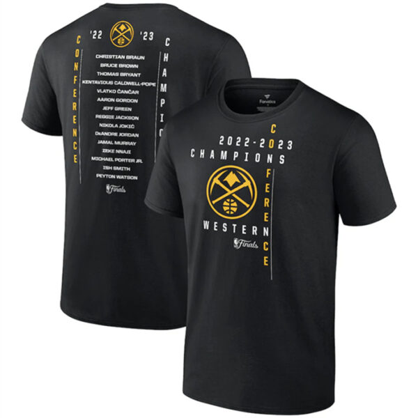 Men's Denver Nuggets Black 2022-2023 Western Conference Champions T-Shirt