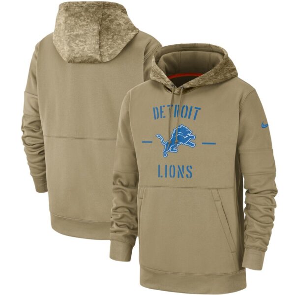 Men's Detroit Lions 2019 Salute To Service Sideline Therma Pullover Hoodie