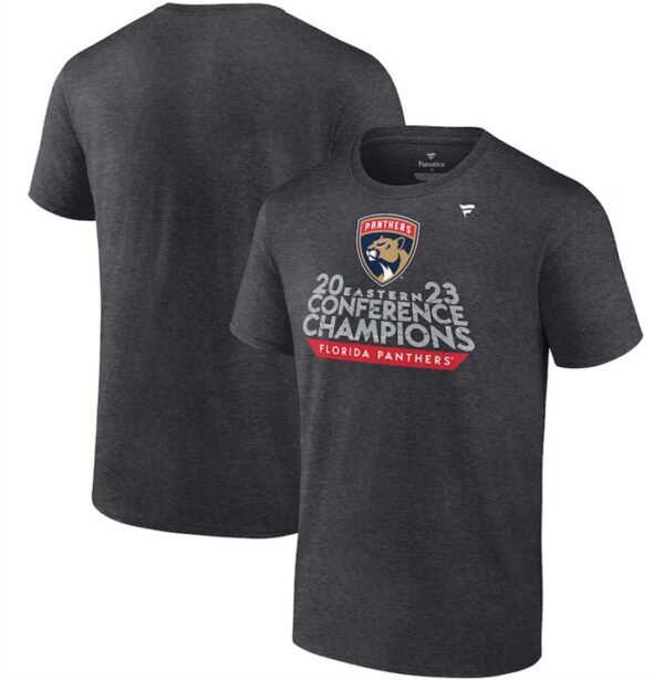 Men's Florida Panthers Heather Charcoal 2023 Eastern Conference Champions Locker Room T-Shirt