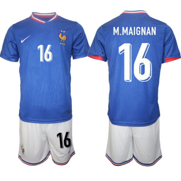 Men's France #16 Steve Mandanda Blue 2024-25 Home Soccer Jersey