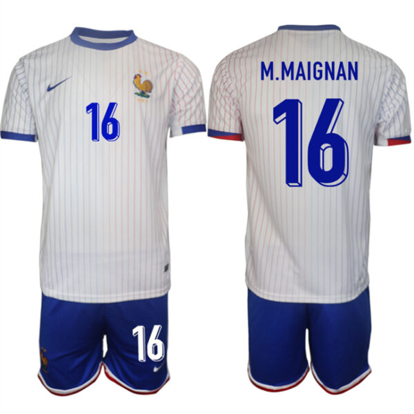 Men's France #16 Steve Mandanda White 2024-25 Away Soccer Jersey