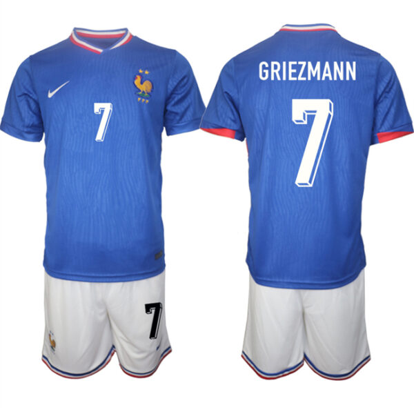 Men's France #7 Antoine Griezmann Blue 2024-25 Home Soccer Jersey