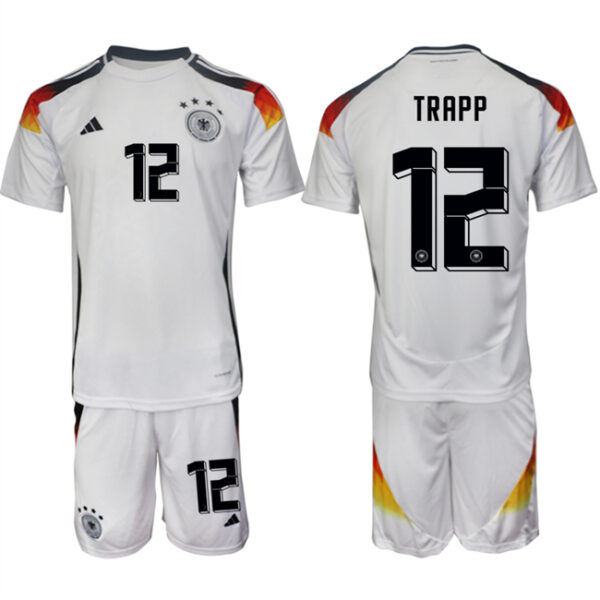 Men's Germany #12 Kevin Trapp White 2024-25 Home Soccer Jersey