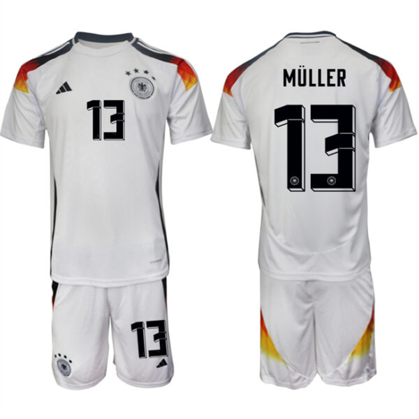 Men's Germany #13 Thomas Muller White 2024-25 Home Soccer Jersey