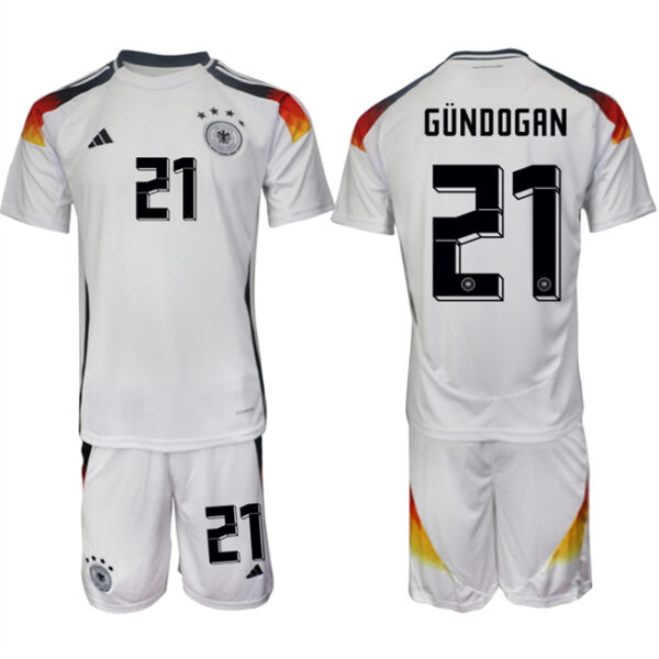 Men's Germany #21 ilkay Gundogan White 2024-25 Home Soccer Jersey