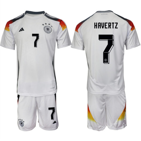 Men's Germany #7 Kai Havertz White 2024-25 Home Soccer Jersey