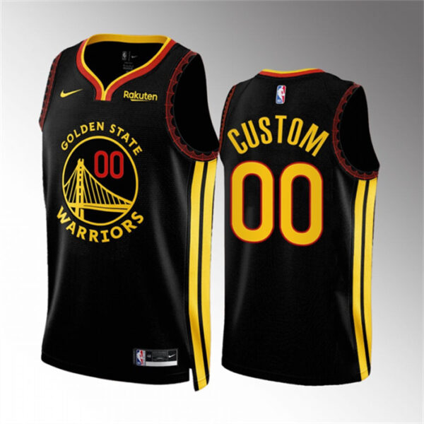 Men's Golden State Warriors Active Player Custom Black 2023 24 City Edition Stitched Basketball Jerseys