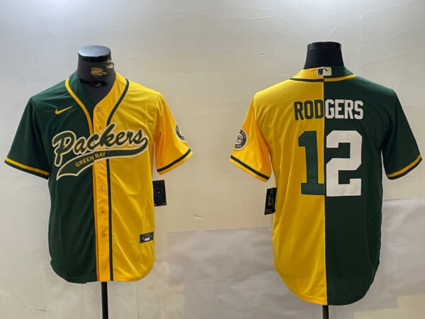 Men's Green Bay Packers #12 Aaron Rodgers Green Cool Base Stitched Baseball Jerseys