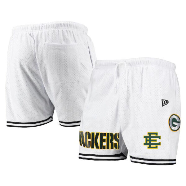 Men's Green Bay Packers Pro White Green Shorts 001