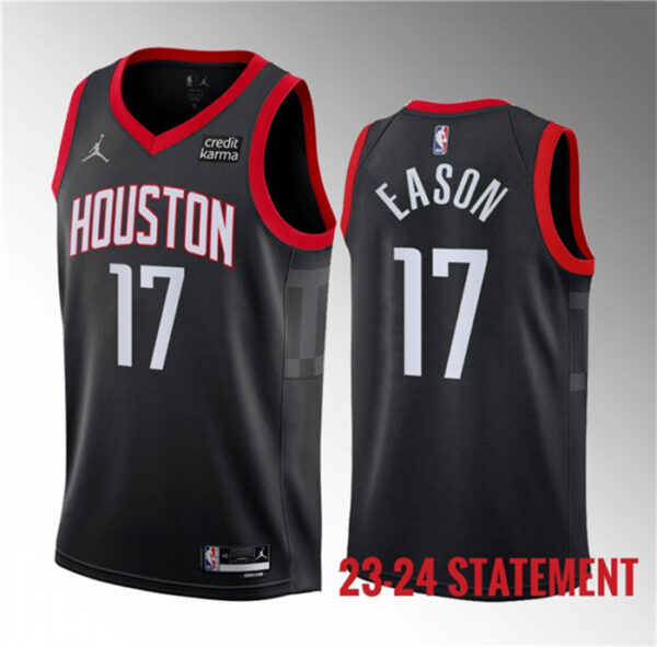 Men's Houston Rockets #17 Tari Eason Black 2023 Statement Edition Stitched Basketball Jersey