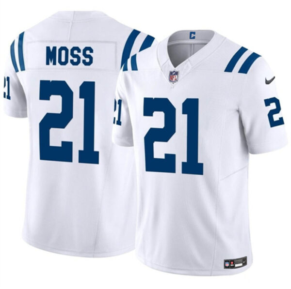 Men's Indianapolis Colts #21 Zack Moss White 2023 F.U.S.E. Vapor Untouchable Limited Stitched Football Jersey