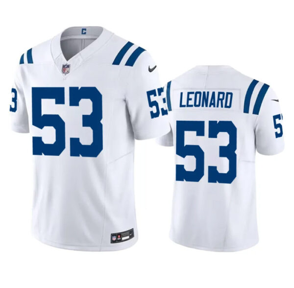 Men's Indianapolis Colts #53 Shaquille Leonard White 2023 F.U.S.E Vapor Untouchable Stitched Football Jersey