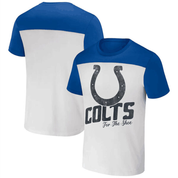 Men's Indianapolis Colts Cream Blue X Darius Rucker Collection Colorblocked T-Shirt