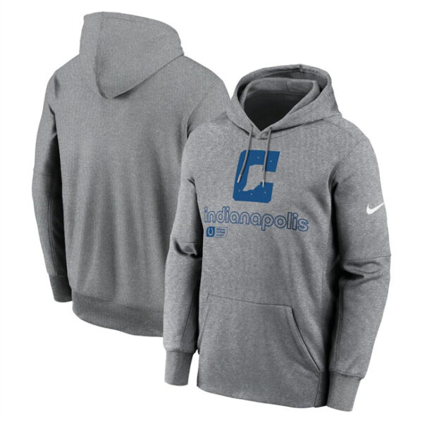 Men's Indianapolis Colts Grey Performance Pullover Hoodie