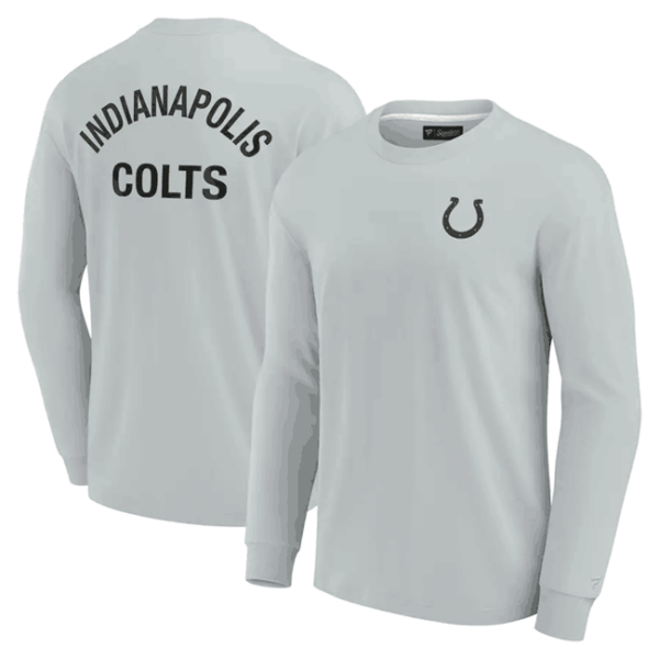 Men's Indianapolis Colts Grey Signature Unisex Super Soft Long Sleeve T-Shirt