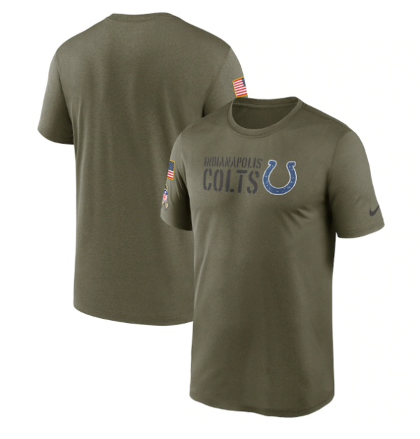 Men's Indianapolis Colts Olive 2022 Salute To Service Legend Team T-Shirt