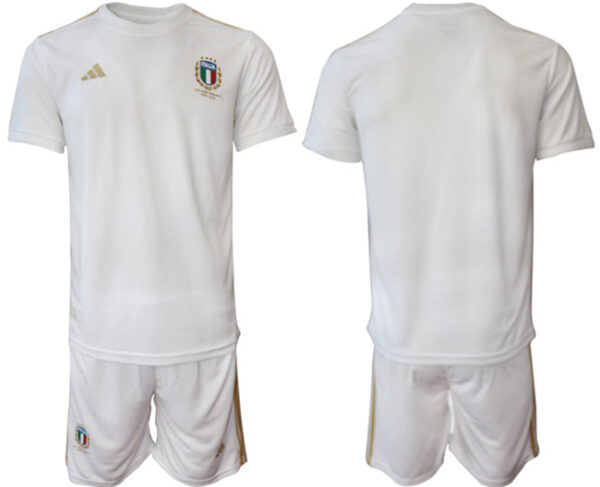 Men's Italy Custom 2023 24 White Away Soccer Jersey Suit