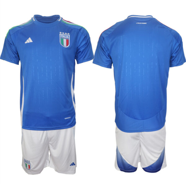 Men's Italy Custom 2024-25 Blue Home Soccer Jersey