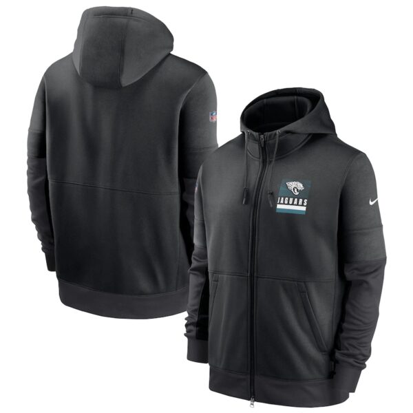 Men's Jacksonville Jaguars New 2020 Nike Gray Black Fan Gear Mascot Performance Full Zip Hoodie