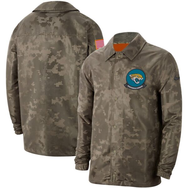 Men's Jacksonville Jaguars Nike Camo 2019 Salute To Service Sideline Full Zip Lightweight Jacket