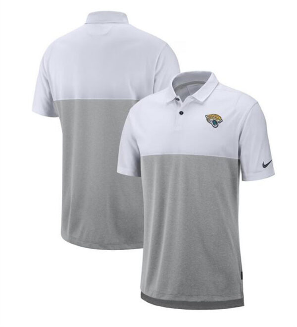 Men's Jacksonville Jaguars White Gray Sideline Early Season Performance Polo