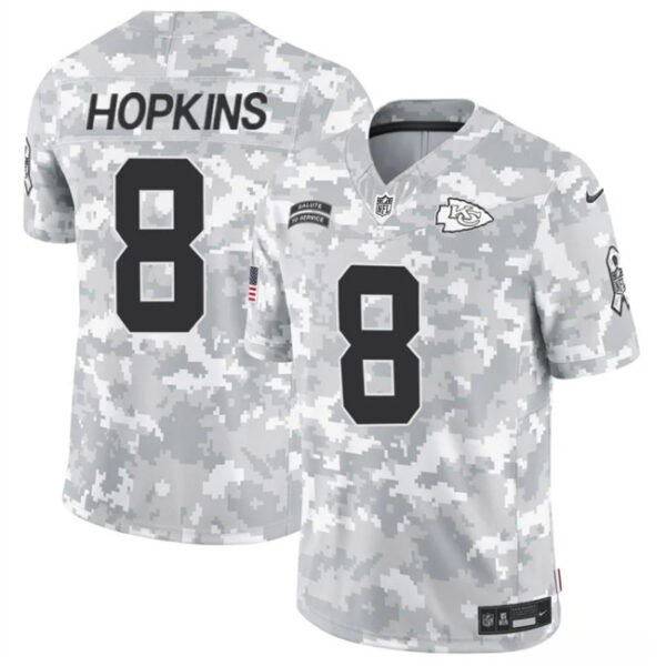 Men's Kansas City Chiefs #8 DeAndre Hopkins 2024 F.U.S.E Arctic Camo Salute To Service Limited Stitched Football Jersey