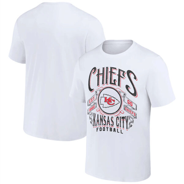 Men's Kansas City Chiefs White X Darius Rucker Collection Vintage Football T-Shirt