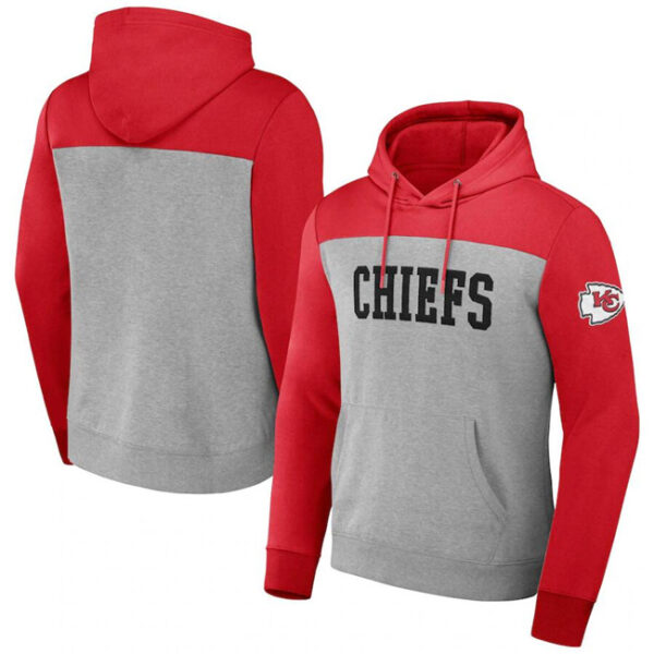 Men's Kansas City Chiefs X Darius Rucker Collection Heather Gray Color Blocked Pullover Hoodie